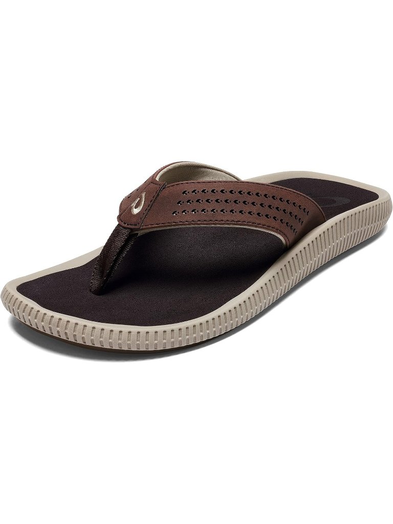 Men's Brown Resistant Flip Flops Arch Support Comfort Fit Beach Sandal Shoes